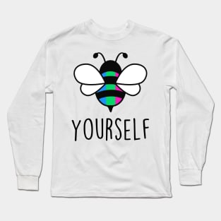 Cute Bee YourSelf Polysexual Bee Gay Pride LGBT Rainbow Gift Long Sleeve T-Shirt